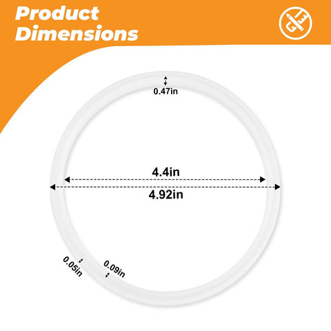 Universal Sausage Stuffer Gasket Replacement O Ring Seal For Vertical And Horizontal 3 5 7 L Sausage Makers, 4.92-inch dimensions.