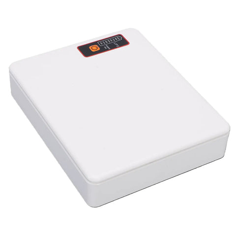 Plug And Play Mini Ups Battery Backup With 16000Mah, white power supply unit for uninterrupted WiFi during outages.