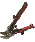 Left Cut Aviation Snips With Red Grips Power Fit Ergonomic Grips 18 Gauge Capacity Compound Action Sheet Metal Shears Forged Steel Blades