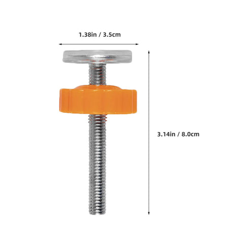ABS Threaded Long Rod M10 Gate Replacement Kit 2 Pieces Heavy Duty Steel Gate Extender For Pressure Gates Adjustable Fit For Various Wall Thicknesses Durable Security Hardware For Home Gates And Fences, orange knob with 3.14in rod