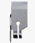 Close-up of metal 1/4 inch snap-on presser foot with guide for sewing machines
