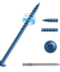 600 Pieces Blue Anti Rust Pocket Hole Screws 1.5 Inch With Washer Head And Square Drive Includes Drive Bit, a close-up view