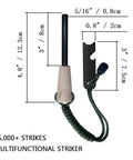 Rugged Fire Starter Survival Kit With Large Ferro Rod And Striker dimensions and paracord lanyard