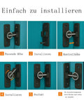 Installation steps of Keyless 90 Degree Barn Door Lock Hardware With Night Light Mode Heavy Duty Zinc Alloy Matte Black Gate Latch