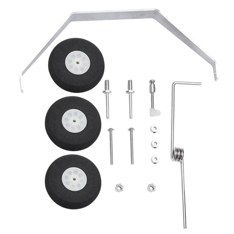 Aluminum Main Landing Gear Wheel Kit For RC Airplane Cessna 182 55mm Wheel, including hardware and components