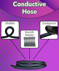 Antistatic Vacuum Hose With Non Snag Protective Wrap And Heavy Duty Multi Brand Power Tool Adapter Set For Shop Vacs 10 Ft Grounded Dust Collection Hose For Safe Static Dissipation In Woodworking Garages showing flexibility and durability