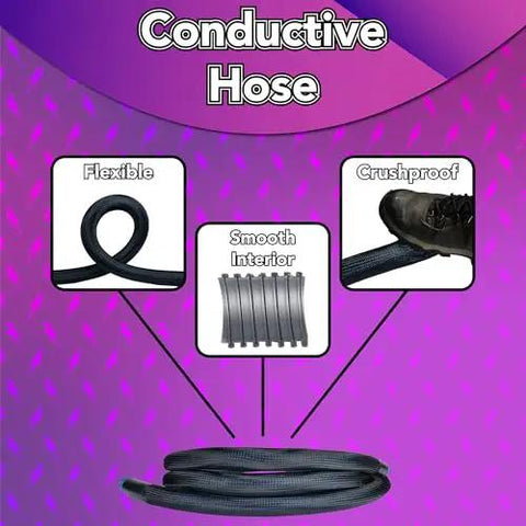 Antistatic Vacuum Hose With Non Snag Protective Wrap And Heavy Duty Multi Brand Power Tool Adapter Set For Shop Vacs 10 Ft Grounded Dust Collection Hose For Safe Static Dissipation In Woodworking Garages showing flexibility and durability