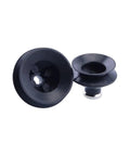 Set of black Nitrile rubber suction cup tips for pneumatic grippers, part of the 10 Piece Set Of Heavy Duty Vacuum Suction Nozzle Tips.
