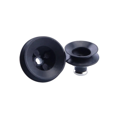 Set of black Nitrile rubber suction cup tips for pneumatic grippers, part of the 10 Piece Set Of Heavy Duty Vacuum Suction Nozzle Tips.