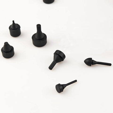 Go-To Heavy-Duty Rubber Bumper Kit For Cars And Trucks - 160-Piece Black Bumper Stopper Assortment, close-up of various sizes