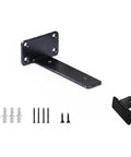Invisible Shelf Brackets For Floating Shelves In Black Steel Hidden Support System No Visible Hardware For 1.2 To 1.5 Inch Wide Shelves One Piece Easy Install, with screws and wall plugs.