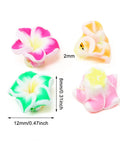 Frangipani Flower Beads Set 50Pcs 12mm Polymer Clay Plumeria Floral Beads Assorted Colors With Holes For Your Jewelry Making