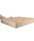 Top Notch Nine Section Wooden Underwear Drawer Organizer For Closet And Bedroom Keeps Your Socks And Lingerie Neatly Sorted With Space Saving Design For A Clean Setup, showing light wood construction and nine compartments.
