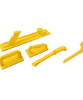 Heavy Duty Safety Push Block And Push Stick Kit, 5 Piece ABS Woodworking Guides, yellow tools for table saws and routers.
