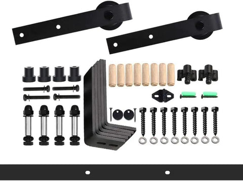 9 Foot Ceiling Mount Sliding Barn Door Hardware Kit For Low Ceiling With L Shape Bracket System Fits 54 Inch Wide Single Wood Door Heavy Duty Easy Install No Fuss Track