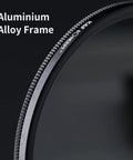 67mm Variable ND Filter 1 to 9 Stops for Camera Lens Dope ND2 to ND400 Adjustable Neutral Density with aluminum alloy frame detail.