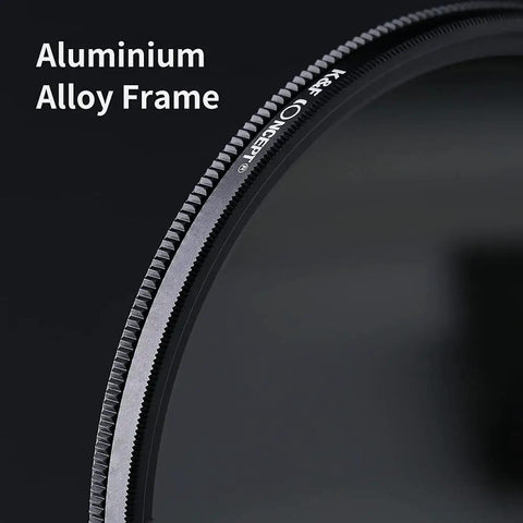 67mm Variable ND Filter 1 to 9 Stops for Camera Lens Dope ND2 to ND400 Adjustable Neutral Density with aluminum alloy frame detail.