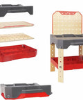 Vehicle Service And Repair Workbench Play Set With Realistic Tools For Young Builders, disassembled components shown.