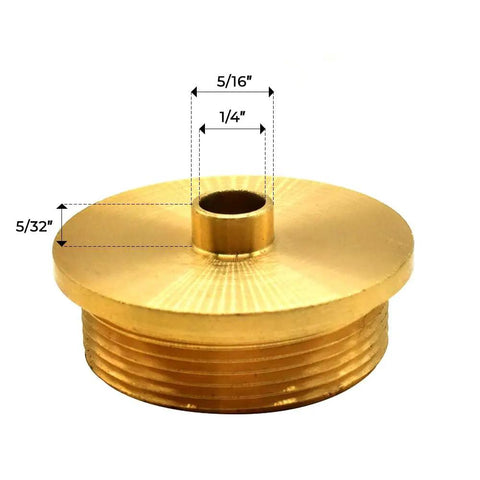 Top Shelf 5/16 Inch Brass Router Template Guide with Dead On Lock Nut Grip showcases dimensions 1/4 OD and 5/32 height.