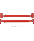 Adjustable Rear Upper And Lower Control Arms With Rear Panhard Track Bar For 2007 To 2014 Chevy Suburban 1500 2500 Tahoe Avalanche GMC Yukon Cadillac Escalade Bolt On Lifted Or Leveling Setup Improves Pinion Angle And Rear Alignment, red steel
