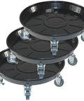 3 pack of 10 Inch Heavy Duty Plant Dolly With Wheels, 160 Lbs Capacity Metal Rolling Plant Stand With Casters, shown stacked