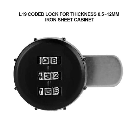 3 Digit Combination Cam Lock Zinc Alloy Cabinet Lock No Screw Needed Easy Install For Tool Boxes, Drawers, RV Compartments, And Cabinets Fits 0.5 To 12mm Cabinet Thickness