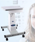 Motorized Instrument Lift For Optometry Working Table With Adjustable Height And Rolling Stand, mobile base on wheels