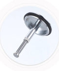 Close-up of a 2pcs Brass Bathtub Stopper with Flat Seal, Rotating Metal Drain Plug, highlighting the threaded design and rubber seal.