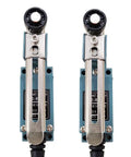 Heavy Duty Silver Contact Limit Switch ME8108 with adjustable roller lever, 2-pack, industrial machinery switch, front view