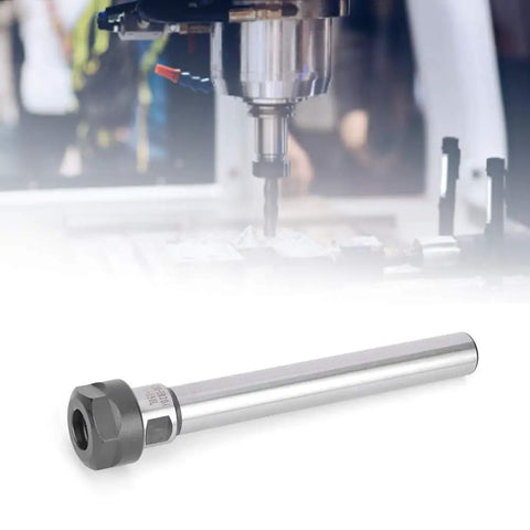 Long Shank ER Collet Chuck Holder For CNC Lathe And Milling 150mm Straight Shank ER20A150L next to CNC machine