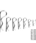 Workhorse 125 Piece Carbon Steel Hair Pin Set with R Hitch Split Pin Kit, various sizes for lawn mowers and outdoor machinery use.