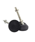 Heavy Duty Chair Leg Floor Protectors 6 Piece Adjustable Furniture Glides With Thick Rubber Base Anti Slip Wobble Fixers showing two glides with threaded bolts.