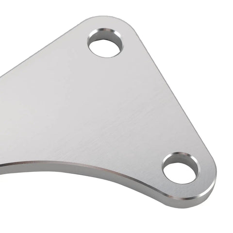 Close-up of aluminum Power Steering Pump Bracket Kit for Chevy Big Block V8 Engines 396 402 409 427 454 502 with Long Water Pump