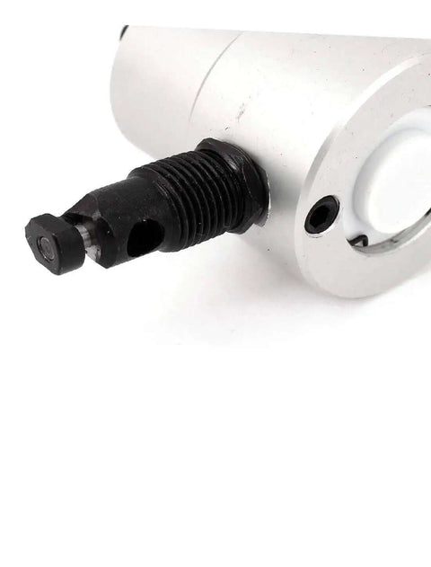 Close-up of Dual Head Nibbler Cutter Drill Attachment Set for Metal Sheets 2 Pack showing durable black-gray build