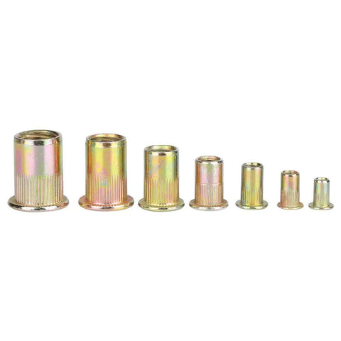 Rivnut Kit 165Pcs Copper Alloy M3 M12 Threaded Inserts in various sizes for steel, plastic, fiberglass industrial projects