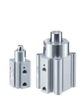 Heavy Duty Pneumatic Air Cylinder Stop Block Actuator RSDQB Series, robust aluminum design for linear motion in automation.