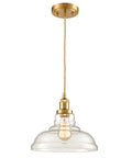 Modern Brass Pendant Light For Kitchen Island With Hand Blown Glass Shade, Farmhouse Style Ceiling Fixture, 47.2 Inch Adjustable Cord