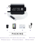 16W RGBW Fiber Optic Curtain Light Kit packing with engine, fiber cable, remote, manual, adapter for home decor sensory rooms