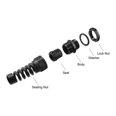 M16 Cable Gland Waterproof IP68 Nylon Joint With Adjustable Locknut And Strain Relief For 6 To 10 Mm Diameter Cables Built Like A Workhorse
