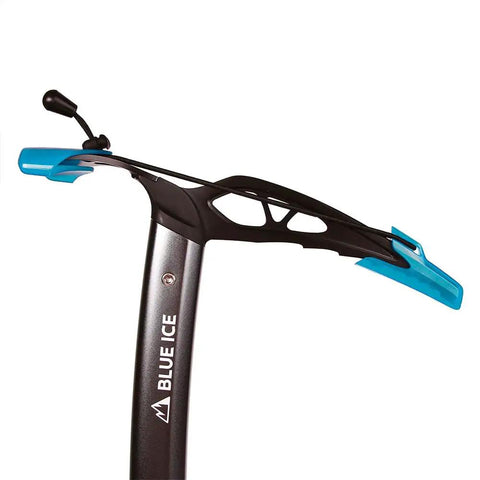 Falk Ice Axe with Chromoly Steel Head, Anodized Aluminum Shaft, Dual Textured Grip, Steel Grey 45cm with Protectors