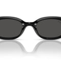 Front view of Dope Low Bridge Fit Oval Sunglasses in black and dark grey, 53 mm lens width, small frame for narrow faces, bio-based frame.