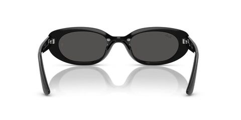 Front view of Dope Low Bridge Fit Oval Sunglasses in black and dark grey, 53 mm lens width, small frame for narrow faces, bio-based frame.