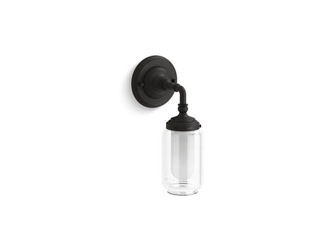 Artifacts Single Sconce With Dope Clear Glass Shades And Inner Frosted Diffusers For Reduced Glare Downlight Only Install E26
