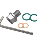 Stainless Steel Self Tapping Oil Pan Drain Plug Repair Kit M12x1.5 With O Ring For Your Ride To Fix Leaks Fast And Keep Engine Cool., with hex key and seals