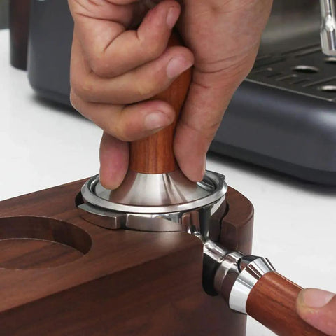Using 51mm Espresso Tamper With Rubber Mat Non Slip Base For Stable Tamping And Easy Cleanup Stainless Steel Coffee Tool