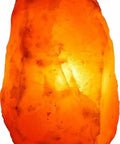 Dimmable Pink Himalayan Salt Lamp With Handcrafted Wooden Base, glowing natural crystal used for cozy night light and home decor.