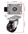 Heavy Duty 3 Inch Steel Swivel Caster Wheels With Flat Plate Mount No Brake High Gauge Iron Build Smooth Roll For Shop Carts Big Loads And Warehouse Gear Tough As Nails Hardware That Just Gets The Job Done dimensions and flat plate details