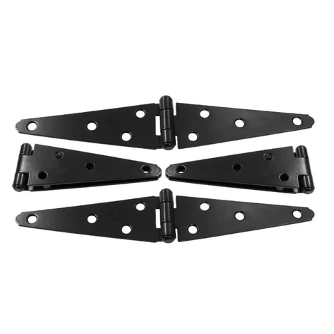 Beefy Heavy Duty Strap Concealed Door Hinges Set, 2 Pack Black Hinge With Screws, Rotating Design in black finish