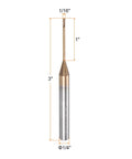 Ball Nose End Mill Four Flute Tungsten Carbide Spiral CNC Router Bit Single End With One Quarter Inch Shank One Inch Cutting Length ZRN Coated
