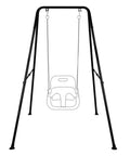 Heavy Duty Foldable Baby Swing Stand, A Frame Metal Swing Stand For Backyard And Indoor Outdoor Use, black, side view